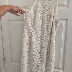 Lilly Pulitzer Cream Lace Midi Dress Sz 14